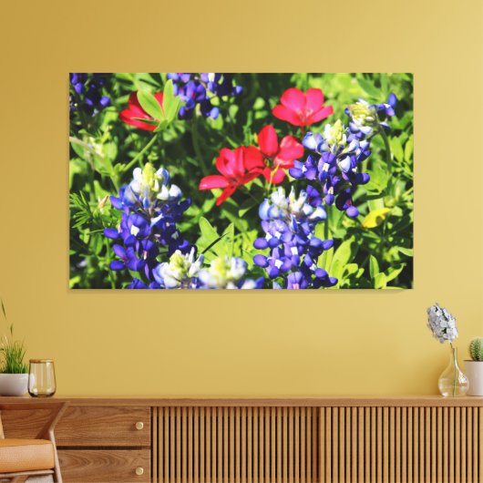Blauwbonnetjes Canvas Afdruk (Insitu (Woonkamer))