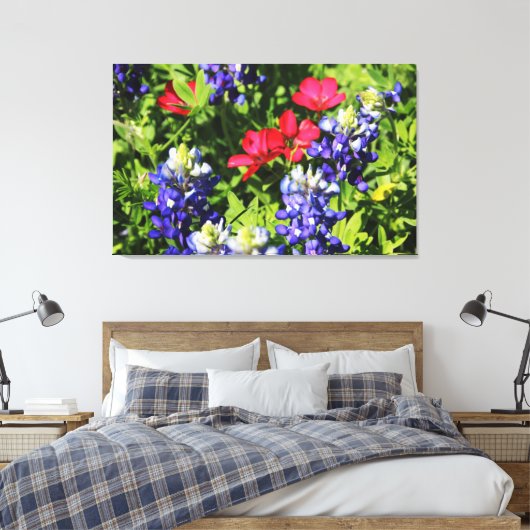 Blauwbonnetjes Canvas Afdruk (Insitu (Slaapkamer))