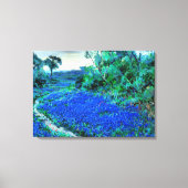 Blauwbonnetjes in de Misty Morning, mooie kunst Canvas Afdruk (Voorkant)