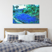 Blauwbonnetjes in de Misty Morning, mooie kunst Canvas Afdruk (Insitu (Slaapkamer))