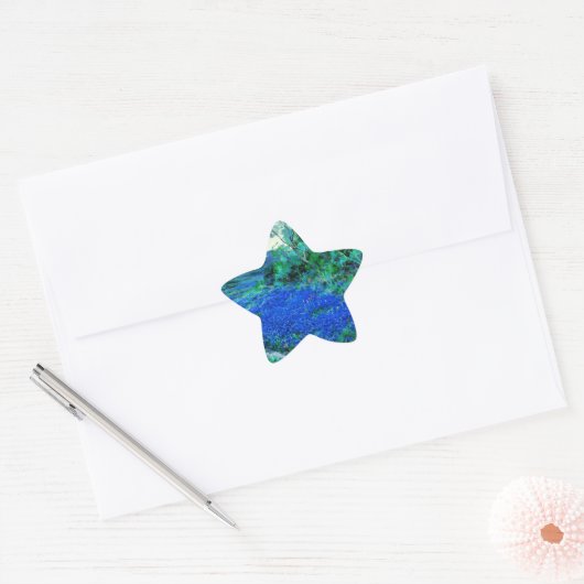 Blauwbonnetjes in de Misty Morning Ster Sticker (Envelop)