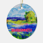 blauwbonnetjes keramisch ornament (Links)