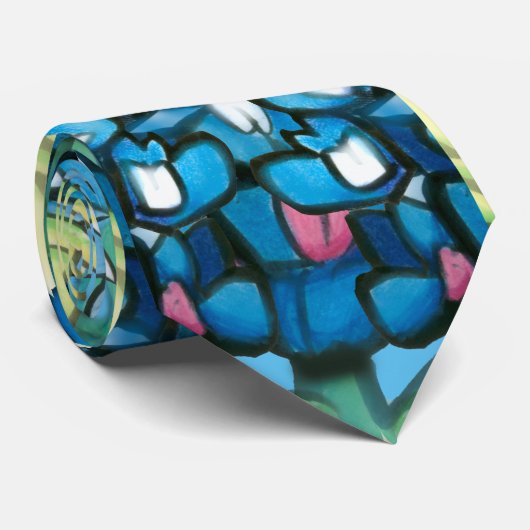 Blauwbonnetjes stropdas (Opgerold)