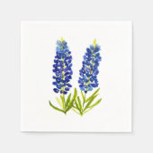 Blauwbonnetjes Texas Floral Wildflower Waterverf Servet (Voorkant)