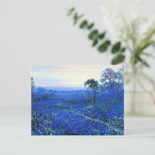 Blauwbonnetlandschap met Cacti en Mountain Laurel Briefkaart (Staand voorkant)