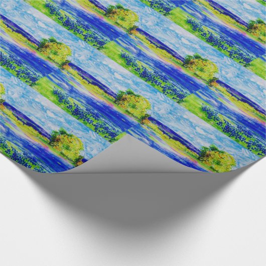 blauwbonnetvelden cadeaupapier (Hoek)