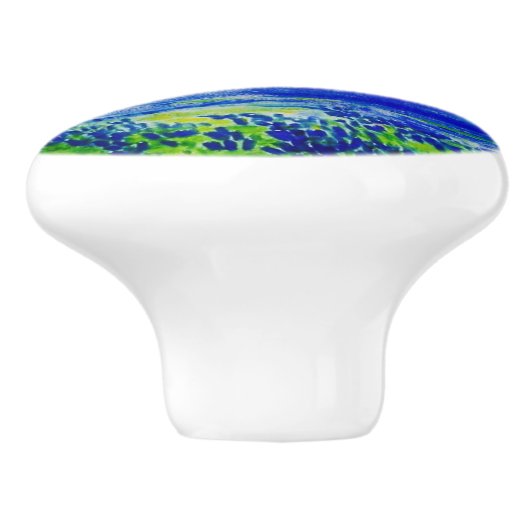 blauwbonnetvelden keramische knop (Zijkant)