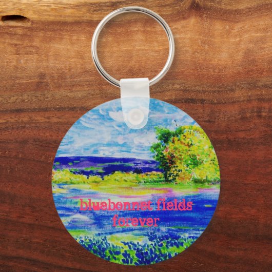 blauwbonnetvelden voor altijd sleutelhanger (Voorkant)