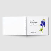 Blauwbonnetvlies op wit, bruiloft-gastboek gastenboek (Volledig)