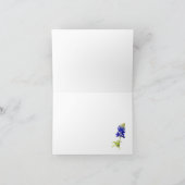 Blauwbonnetvlies op wit, huwelijk bedankkaart (Binnen)