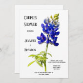 Blauwbonnetvlies op witte, bruiloft-koppels kaart (Voorkant / Achterkant)