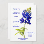 Blauwbonnetvlies op witte, bruiloft-koppels kaart (Voorkant / Achterkant)