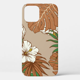 Blauwbont tropische bladeren hibiscus bloemen naad Case-Mate iPhone case