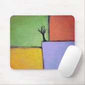 Blauwboomkleurige kunst alle seizoenen modern schi muismat (Met muis)