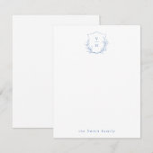 Blauwbotanische monogram op maat notitiekaartje (Voorkant / Achterkant)