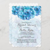 Blauwbrandend vrijgezellenfeest nodigt hydrangea u kaart (Voorkant / Achterkant)