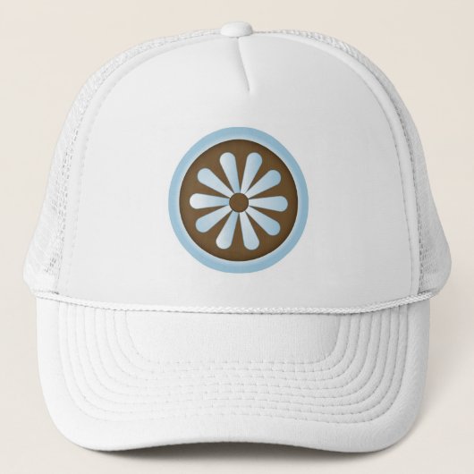 Blauwbruine pastelmais trucker pet (Voorkant)