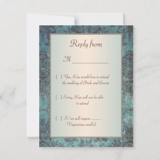 Blauwbruine stuwdammen Uitnodigingsantwoord RSVP (Achterkant)