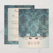 Blauwbruine stuwdammen Uitnodigingsantwoord RSVP (Voorkant / Achterkant)