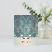 Blauwbruine stuwdammen Uitnodigingsantwoord RSVP Kaartje (Staand voorkant)