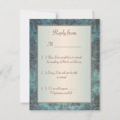 Blauwbruine stuwdammen Uitnodigingsantwoord RSVP Kaartje (Achterkant)