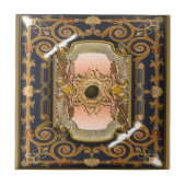 Blauwbruine  Victoriaans elegant Tegeltje (Voorkant)