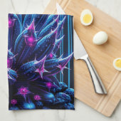 blauwcactus theedoek (Quarter Fold)