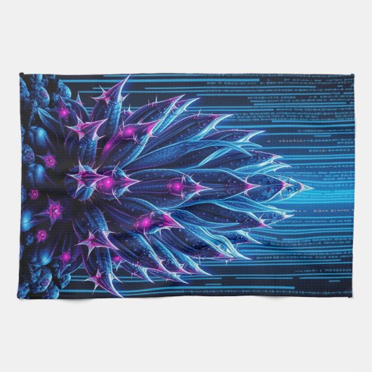 blauwcactus theedoek (Horizontaal)