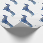 Blauwdachshund Cadeaupapier (Hoek)