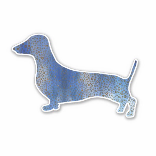 Blauwdachshund Sticker (Voorkant)