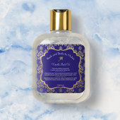 Blauwdamp en gouden folie zeep cosmetisch etiket -