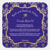 Blauwdamp en gouden folie zeep cosmetisch etiket - (Voorkant)
