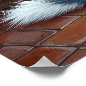 Blauwde Heeler Haard met Kerstverlichting Poster (Hoek)