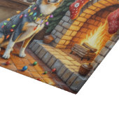 Blauwde Heeler Haard met Kerstverlichting Snijplank (Hoek)