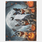 Blauwde Heeler Halloween Spoken Fleece Deken (Voorkant)