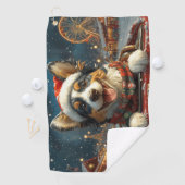 Blauwde Heeler-hond-achtbaan Kerstmis Golfhanddoek (Insitu)