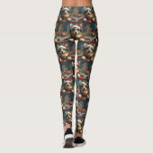 Blauwde Heeler-hond Rollercoaster Kerstmis Leggings (Achterkant)