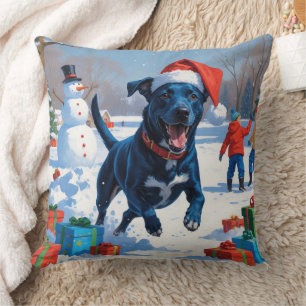 Blauwde Heeler Kerst Sneeuwlandschap Kussen