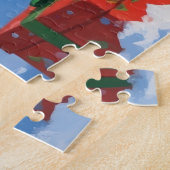 Blauwde Heeler Kerst Sneeuwlandschap Legpuzzel (Zijkant)