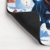 Blauwde Heeler Kerst Sneeuwscène Muismat (Hoek)
