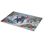 Blauwde Heeler Kerst Sneeuwscène Snijplank (Hoek)