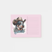 Blauwde Runderhond Cowboy Hond Punny Hoe-wildy Vee Post-it® Notes (Voorkant)