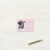 Blauwde Runderhond Cowboy Hond Punny Hoe-wildy Vee Post-it® Notes (Op bureau)