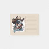 Blauwde Runderhond Cowboy Hond Puntige Howldy Rund Post-it® Notes (Voorkant)