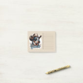 Blauwde Runderhond Cowboy Hond Puntige Howldy Rund Post-it® Notes (Op bureau)