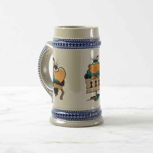Blauwdgerigar Cartoon Beer Stein Bierpul (Voorkant links)