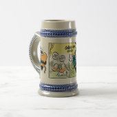 Blauwdgerigar Comic Beer Stein Bierpul (Voorkant links)