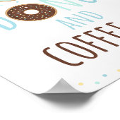 Blauwdonut & koffiebalie Birthday-teken Poster (Hoek)