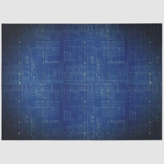 Blauwdruk 18 lb-decoupage tissuepapier (Voorkant)