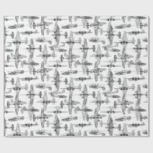 Blauwdruk 1-overlooppapier cadeaupapier (Vlak)